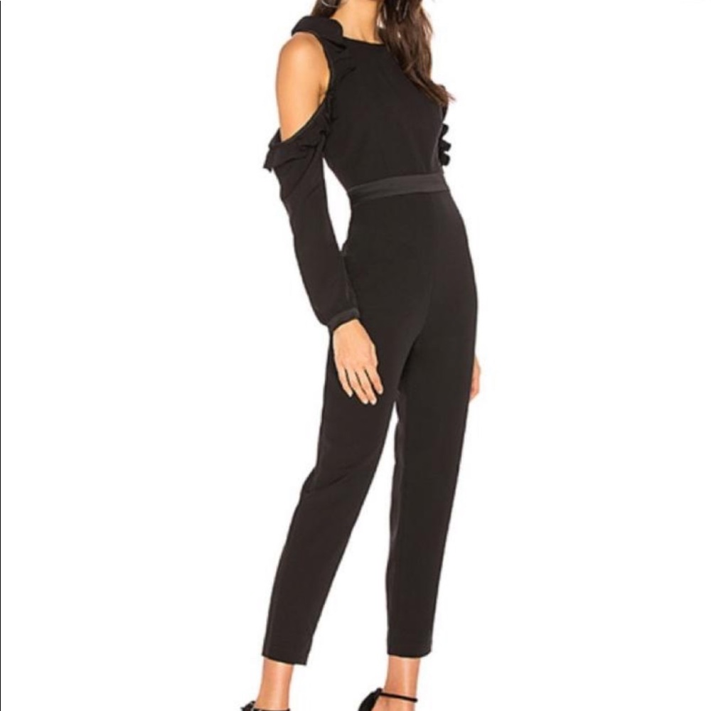 Elegant Black Ruffled Jumpsuit